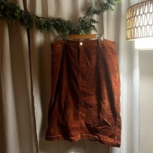 NUGGLES Burt Orange Corduroy Skirt